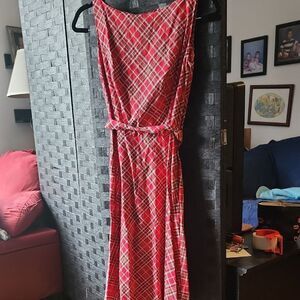 Heart Of Haute Red Plaid Cotton Dress Size S